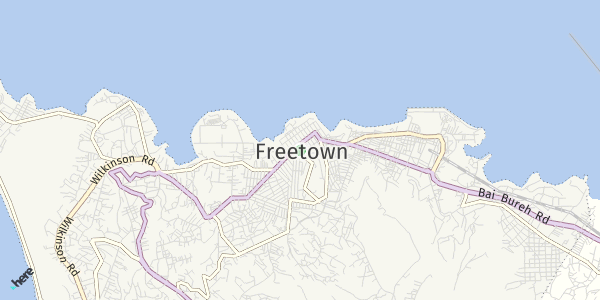 HERE Map of Freetown, Sierra Leone